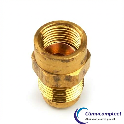 Flare Verloopverbinding 3/8" Inwendig x 1/2" SAE Uitwendig - Messing