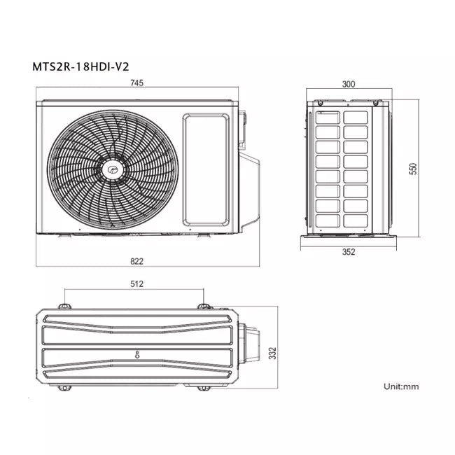 Tosot Multi Split Buitenunit 2-Split 5.2kW R32