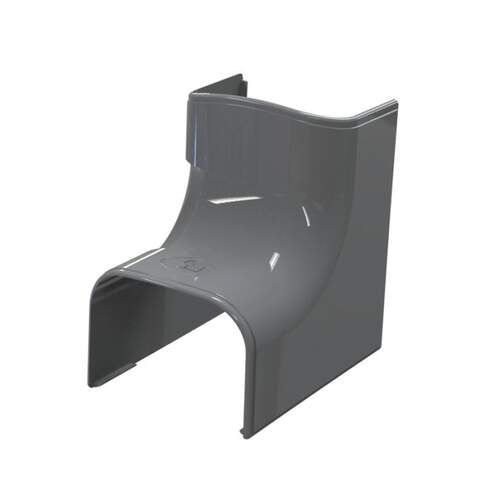 Antraciet Tecnosystemi Optima Binnen Bocht 90 graden CAI75 voor 75 mm airco leidinggoot, RAL 7016.