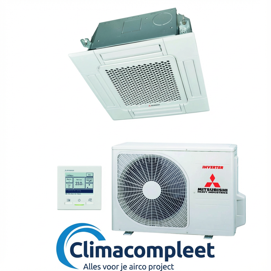 Mitsubishi FDTC25VH Cassette Airco 60x60 - 2,5 kW Compleet met Paneel en Bediening