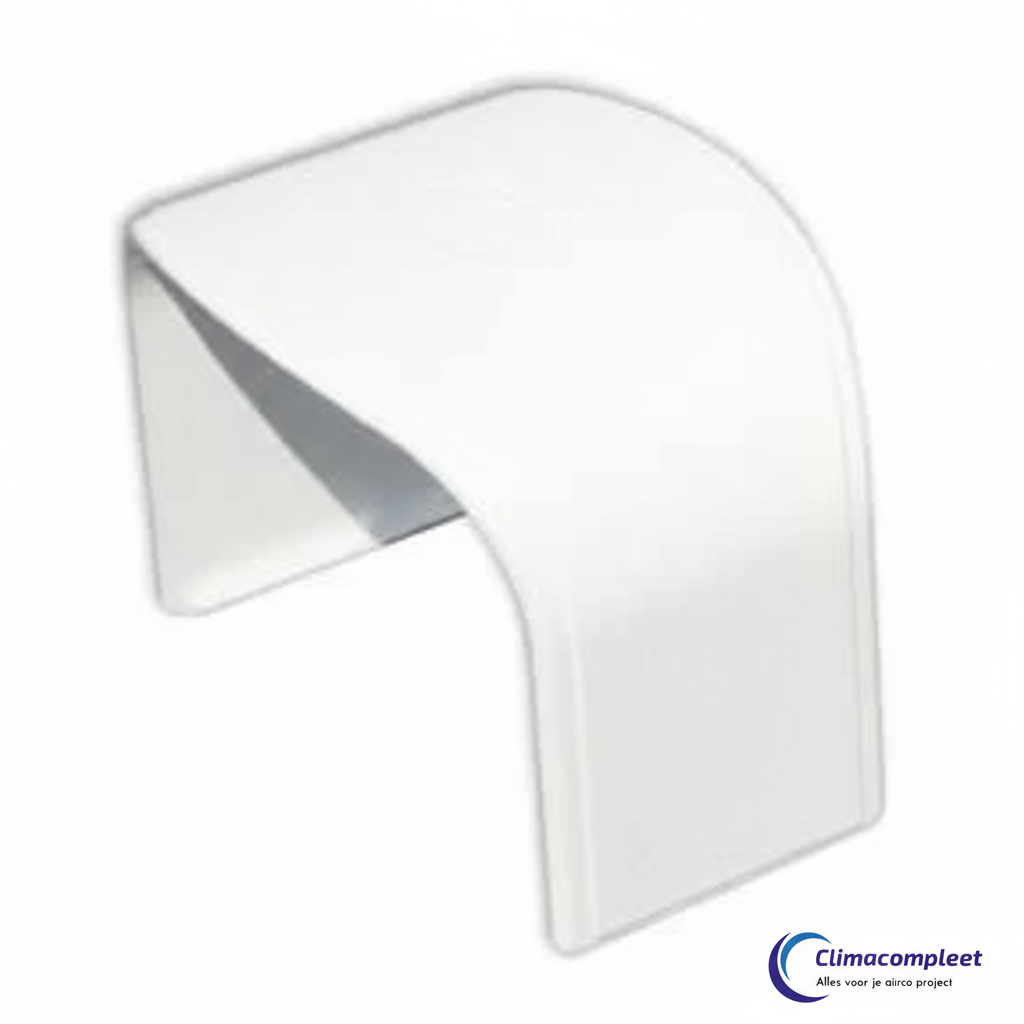 Wit Tecnosystemi koppelstuk voor 75 mm airco leidinggoot, om twee goten te verbinden.