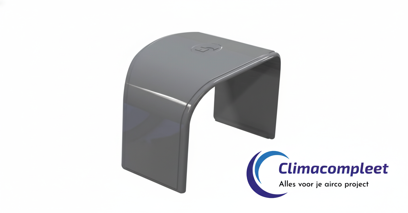 Tecnosystemi Optima Verbindingssok MG75 voor 75 mm airco leidinggoot, om twee goten aan te sluiten in Antraciet RAL 7016.