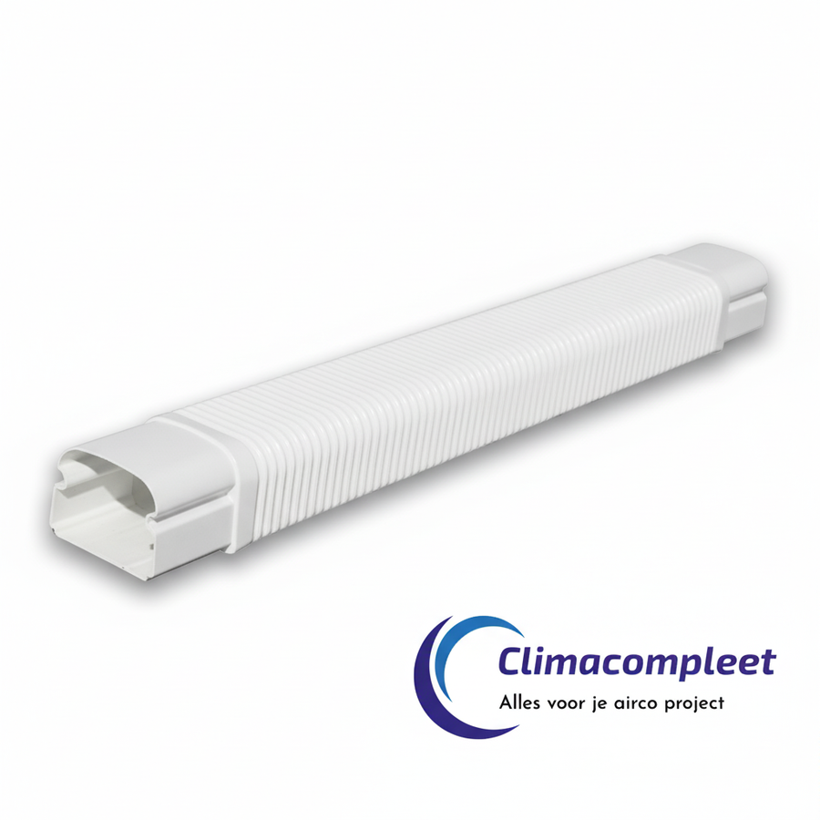Witte Tecnosystemi Optima Flexibele Verbinding MF75 550 mm voor 75 mm airco leidinggoot, RAL 9010.