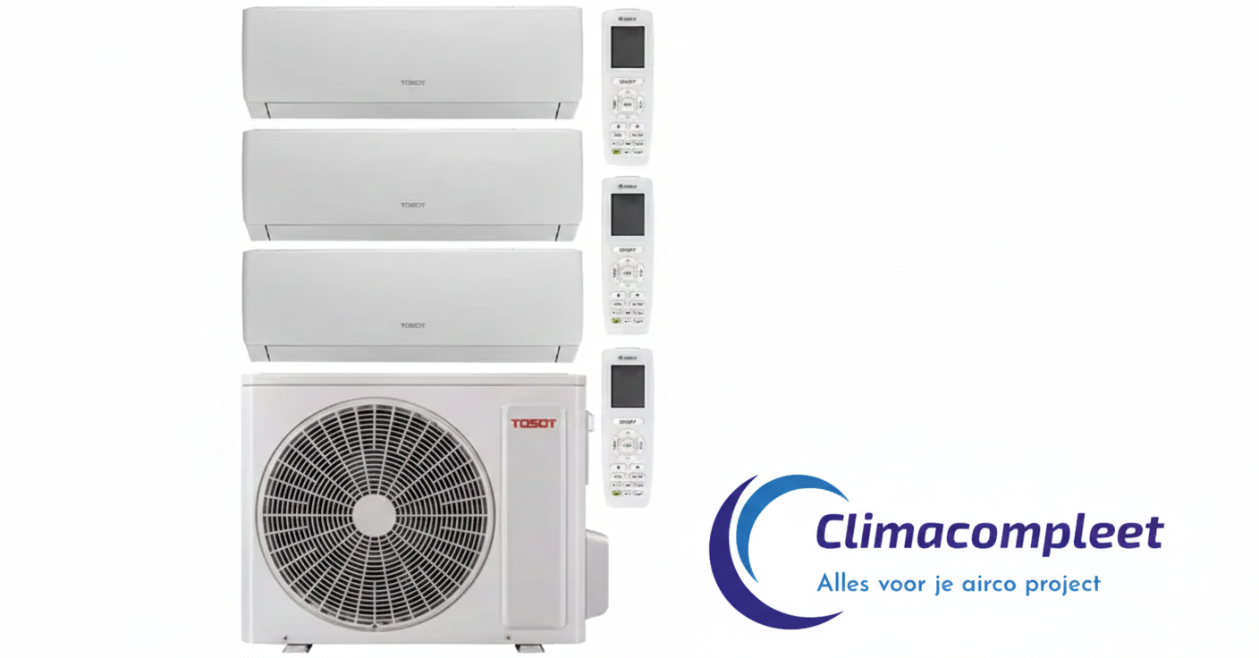Tosot Pular Triple Split Airco Set 090909P R32 - 3x 2,5 kW Complete Set