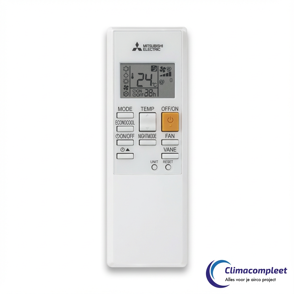 Complete Mitsubishi Electric Single Split set voor B2B installatie; inclusief witte binnen- en buitenunit