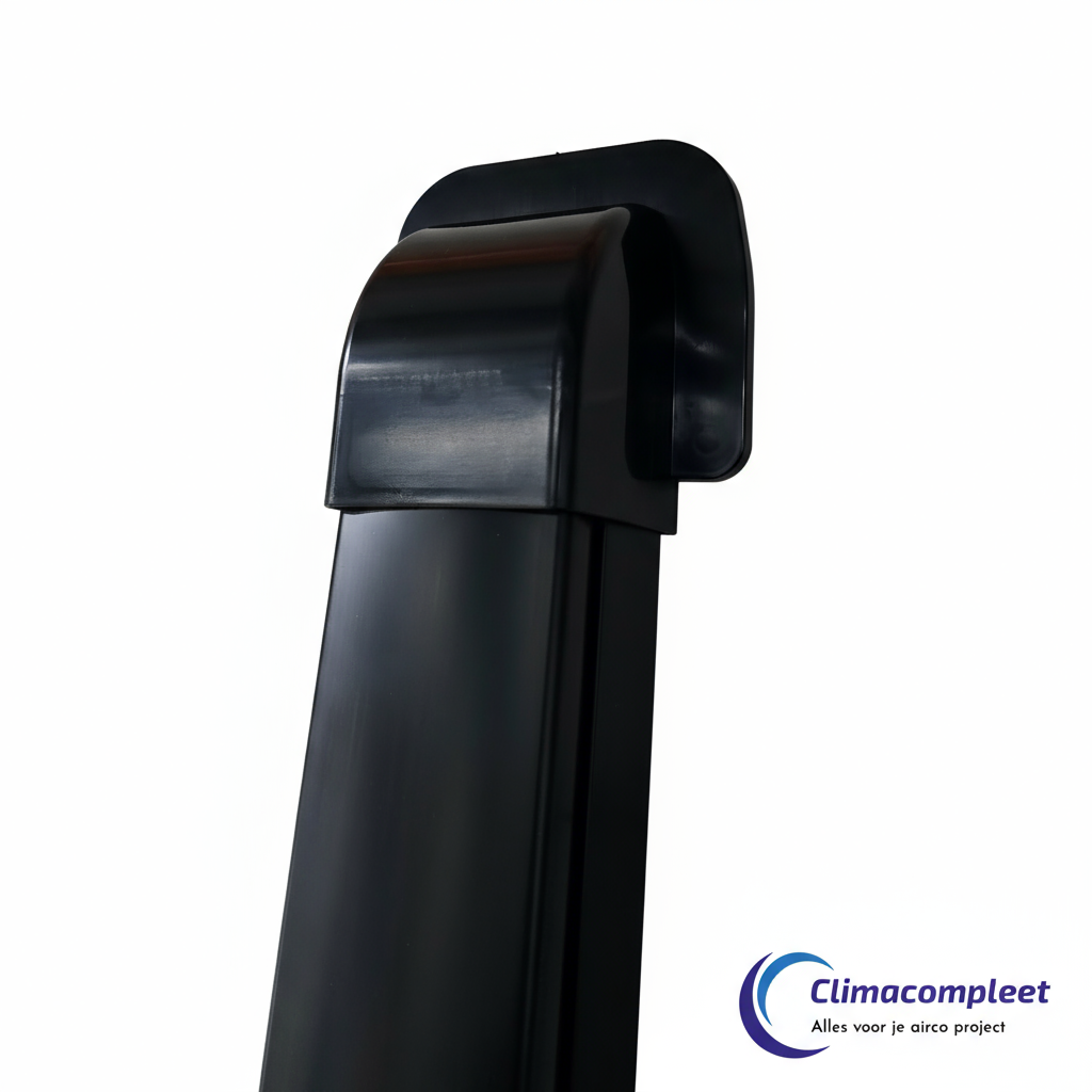 Castel muurafdekkap 80mm, zwart, voor de professionele afwerking van airco leidingdoorvoer.