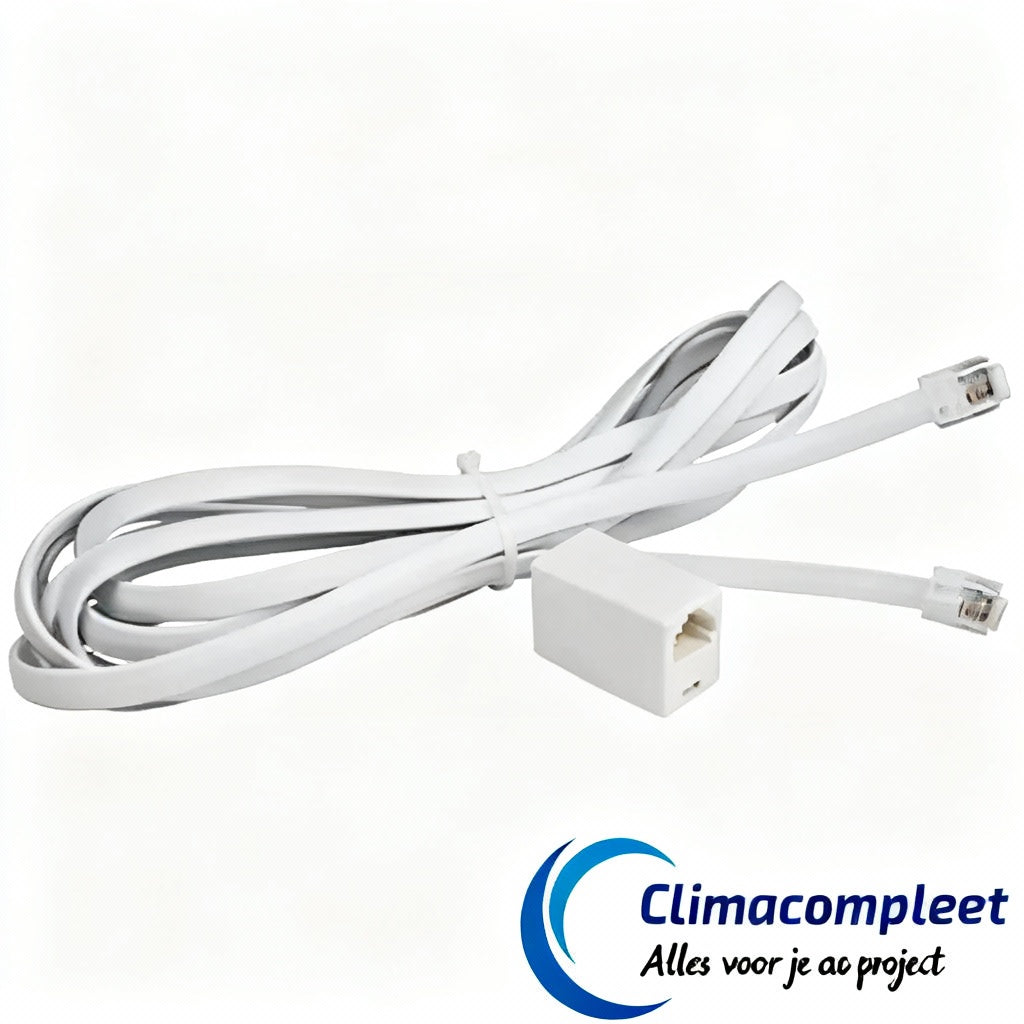 Detail van de connector van het Sauermann verlengsnoer voor mini condenspompen.