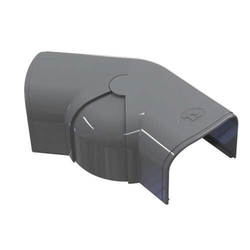 Antraciet Tecnosystemi Optima Platte Bocht Verstelbaar 80-140 graden CP75 voor 75 mm leidinggoot, RAL 7016.