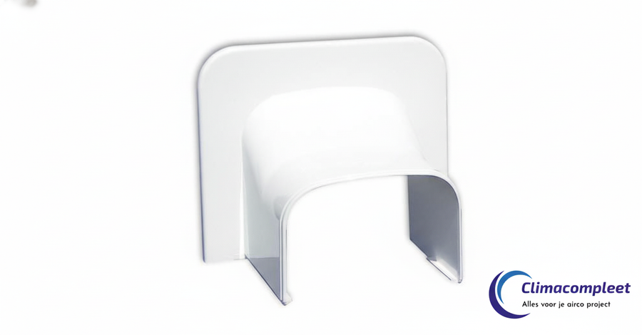 Wit Tecnosystemi Optima plafond en wand eindstuk TA75 75 mm voor de afwerking van airco doorvoeren, RAL 9010.
