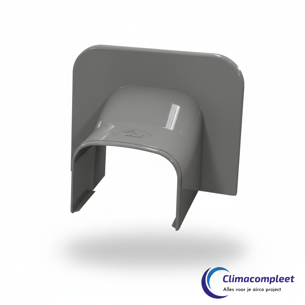Antraciet Tecnosystemi Optima Plafond en Wand Eindstuk TA75 75mm voor airco doorvoeren, RAL 7016.