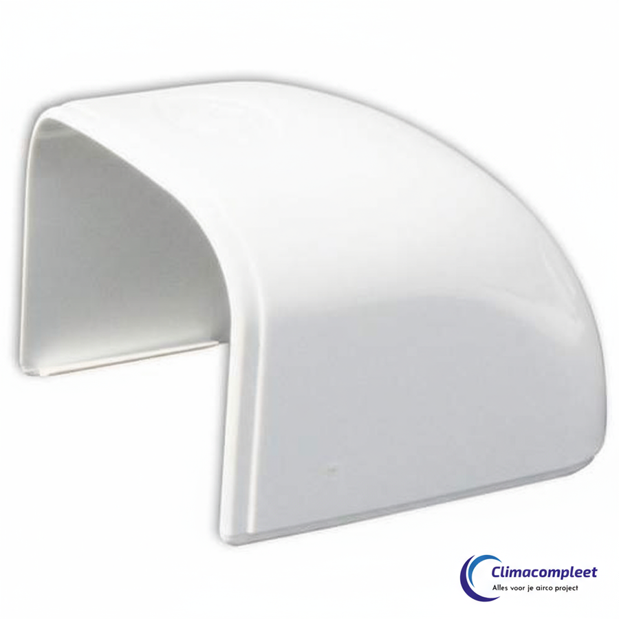 Witte Tecnosystemi Optima Afdek Eindkap TC100  mm voor het afsluiten van airco leidinggoten, RAL 9010.