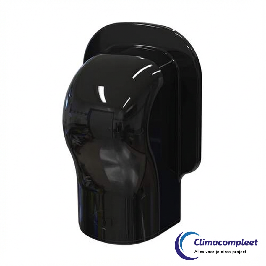 Tecnosystemi kopstuk / muurafdekkap voor leidinggoot zwart RAL 9005.