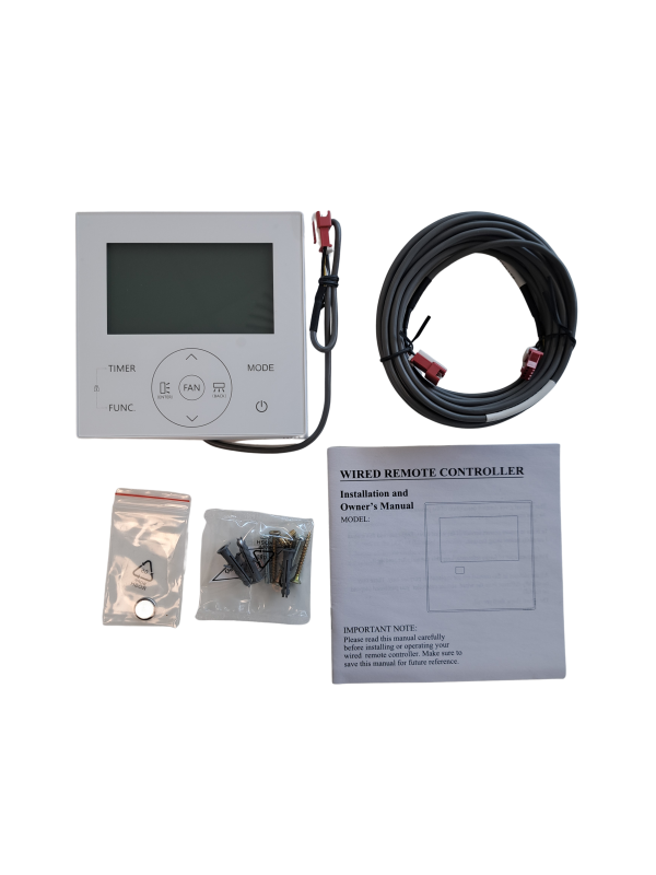 Kaisai WRCT-01 bedrade wandbediening compleet met kabel, bevestigingsmateriaal en handleiding