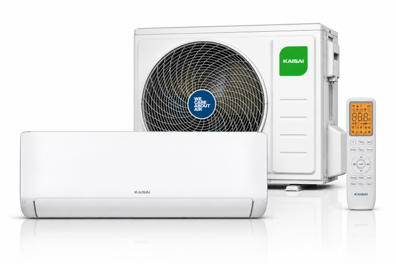Kaisai Evo 2,6kW wit – set met binnen- en buitenunit en afstandsbediening