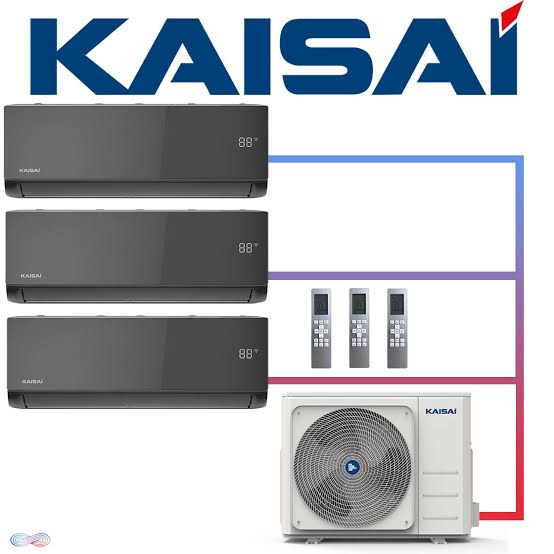 Kaisai Multi Split Set 8,0 kW – 3× ICE Wandunit 2,6 kW Zwart