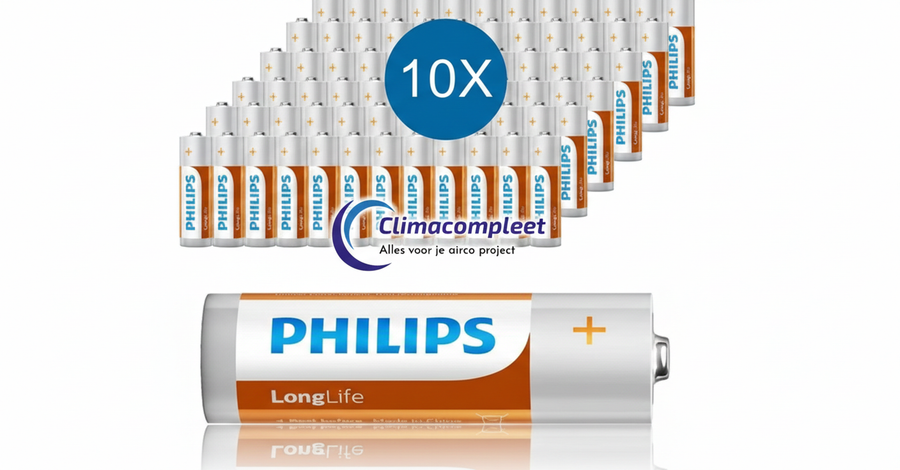 Philips Longlife AAA Batterijen 12 Pack - Service Batterijen Airco Afstandsbediening