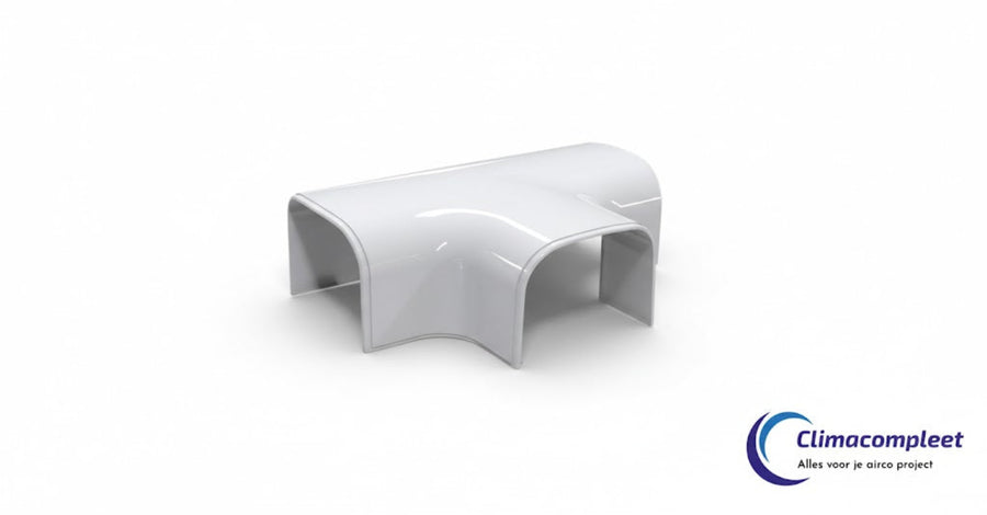 Tecnosystemi Optima T-stuk DT102 (102mm) – Zuiverwit RAL 9010 Aftakking
